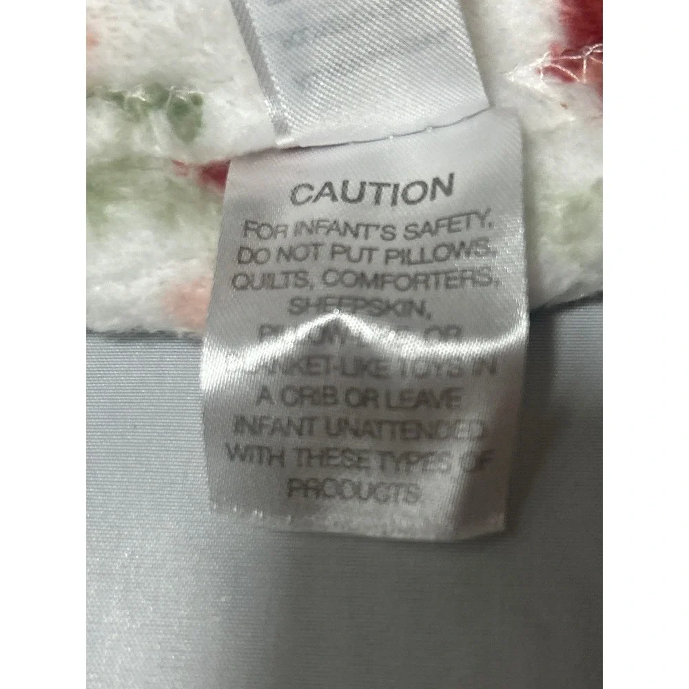 Modern Baby Elephant Security Blanket Floral Pink Red White Plush Lovey 1002469